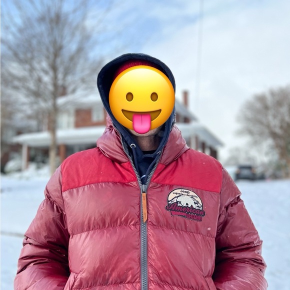 Jeep Men's Red Puffer Duck Down Jacket - Picture 2 of 8